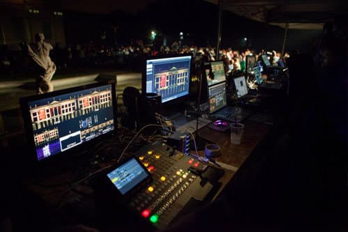 Silent disco with video mapping