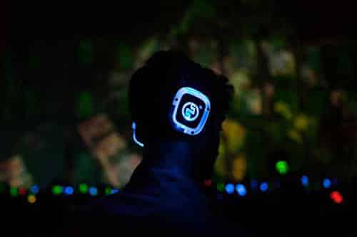 Silent disco with video mapping