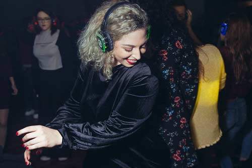Silent party in a museum